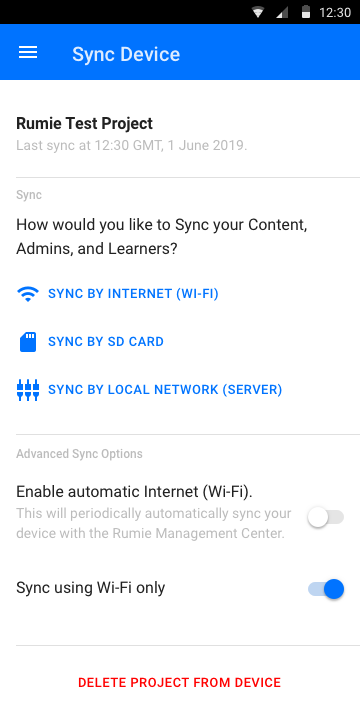 Sync methods on device 